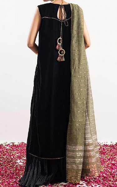 Alkaram Black Velvet Suit | Pakistani Winter Dresses- Image 2