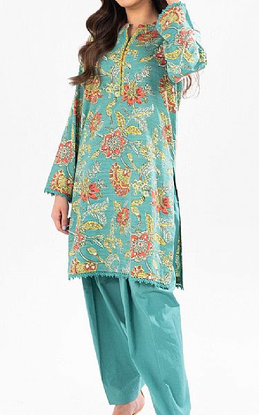 Alkaram Fountain Blue Khaddar Kurti | Pakistani Winter Dresses in USA- Image 1