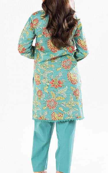 Alkaram Fountain Blue Khaddar Kurti | Pakistani Winter Dresses in USA- Image 2