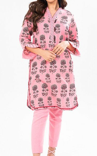 Alkaram Baby Pink Khaddar Kurti | Pakistani Winter Dresses in USA- Image 1
