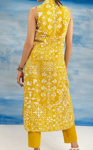 Alkaram Mustard Khaddar Kurti | Pakistani Winter Dresses in USA- Image 2