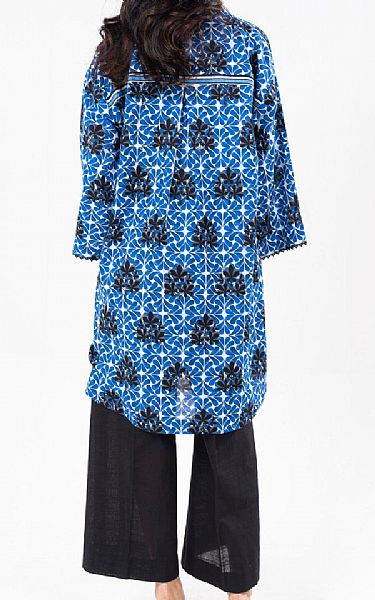 Alkaram Blue Khaddar Kurti | Pakistani Winter Dresses in USA- Image 2