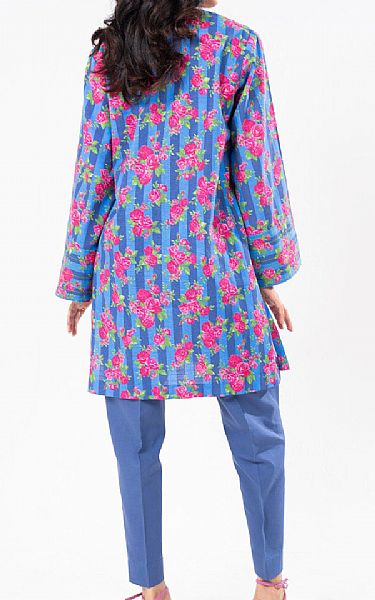 Alkaram Blue Khaddar Kurti | Pakistani Winter Dresses in USA- Image 2