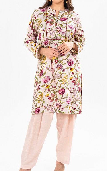 Alkaram Ivory Khaddar Kurti | Pakistani Winter Dresses in USA- Image 1