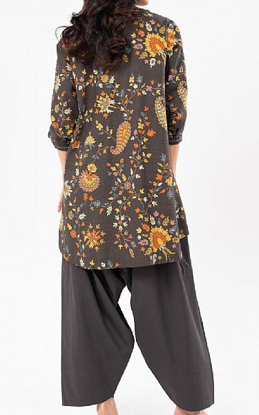 Alkaram Black Khaddar Kurti | Pakistani Winter Dresses in USA- Image 2