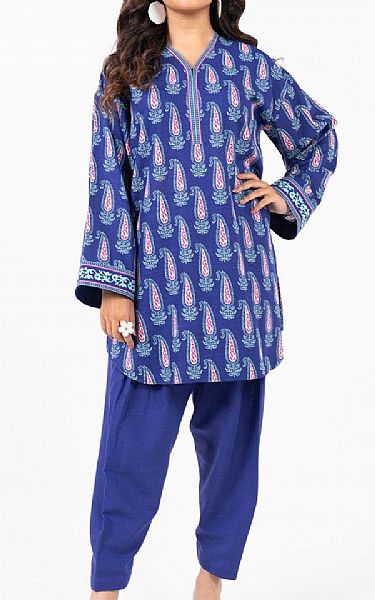 Alkaram Blueberry Khaddar Kurti | Pakistani Winter Dresses in USA- Image 1