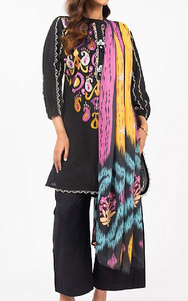 Alkaram Black Khaddar Suit | Pakistani Winter Dresses in USA- Image 1