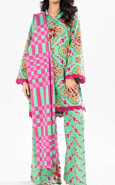 Alkaram Light Green Khaddar Suit | Pakistani Winter Dresses in USA- Image 1