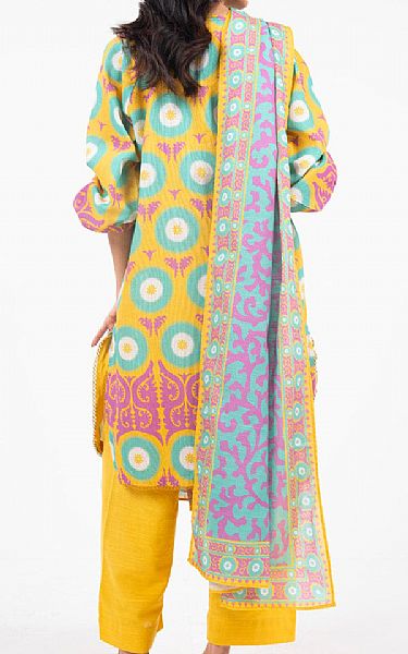 Alkaram Yellow Khaddar Suit (2 Pcs) | Pakistani Winter Dresses in USA- Image 2