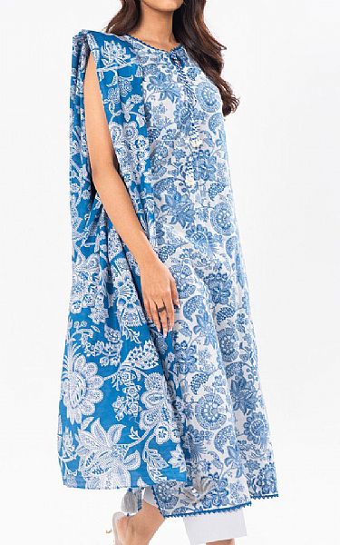 Alkaram Off White/Blue Khaddar Suit (2 Pcs) | Pakistani Winter Dresses in USA- Image 1