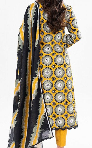 Alkaram Mustard/Black Khaddar Suit (2 Pcs) | Pakistani Winter Dresses in USA- Image 2