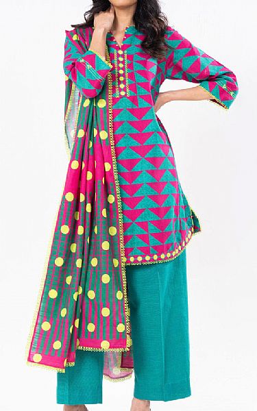 Alkaram Teal Khaddar Suit (2 Pcs) | Pakistani Winter Dresses in USA- Image 1