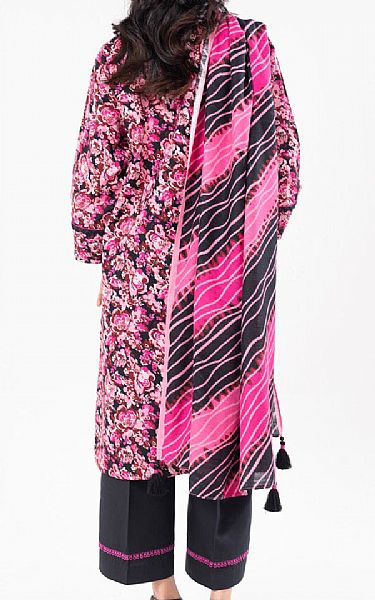 Alkaram Black/Pink Khaddar Suit (2 Pcs) | Pakistani Winter Dresses in USA- Image 2