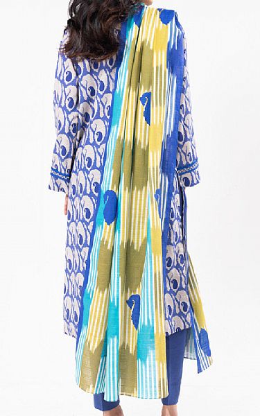 Alkaram Light Indigo Khaddar Suit (2 Pcs) | Pakistani Winter Dresses in USA- Image 2