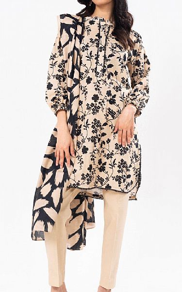 Alkaram Beige Khaddar Suit (2 Pcs) | Pakistani Winter Dresses in USA- Image 1