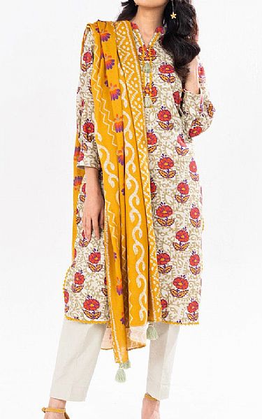 Alkaram Sage/Off White Khaddar Suit (2 Pcs) | Pakistani Winter Dresses in USA- Image 1