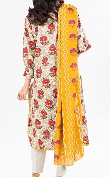Alkaram Sage/Off White Khaddar Suit (2 Pcs) | Pakistani Winter Dresses in USA- Image 2