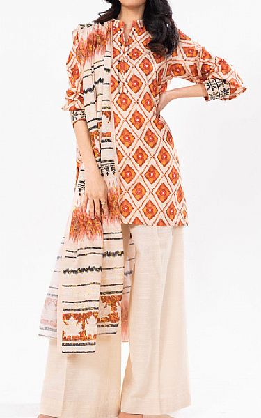 Alkaram Ivory Khaddar Suit (2 Pcs) | Pakistani Winter Dresses in USA- Image 1