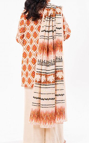 Alkaram Ivory Khaddar Suit (2 Pcs) | Pakistani Winter Dresses in USA- Image 2