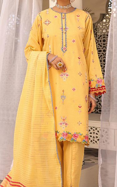Alkaram Sand Gold Lawn Suit | Pakistani Lawn Suits- Image 1
