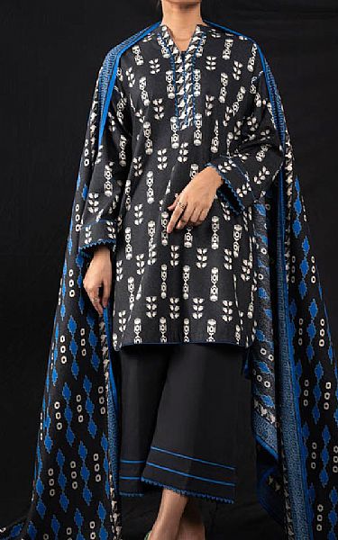 Alkaram Black Karandi Suit | Pakistani Winter Dresses- Image 1