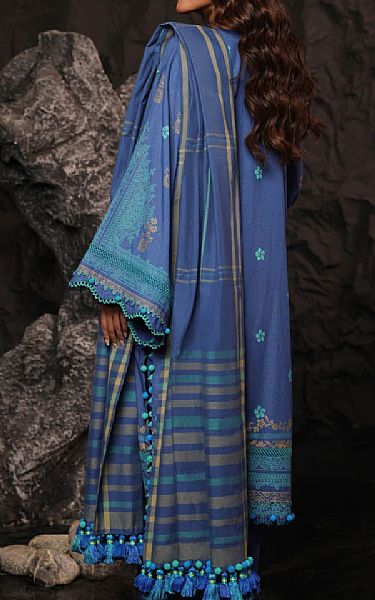 Alkaram Dark Turquoise Viscose Suit | Pakistani Winter Dresses- Image 2