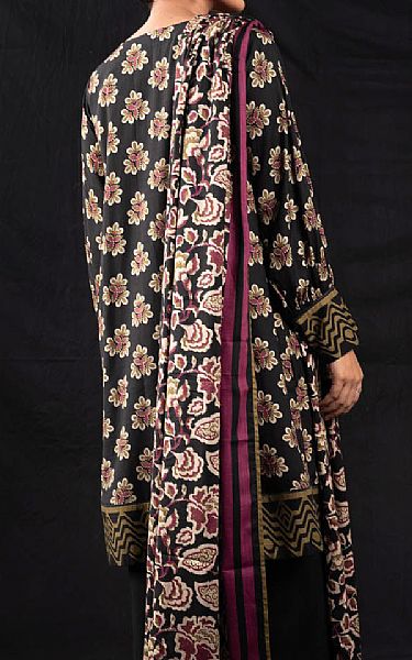 Alkaram Black Viscose Suit | Pakistani Winter Dresses- Image 2