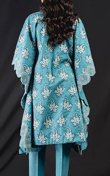Alkaram Light Turquoise Cambric Suit (2 Pcs) | Pakistani Winter Dresses- Image 2