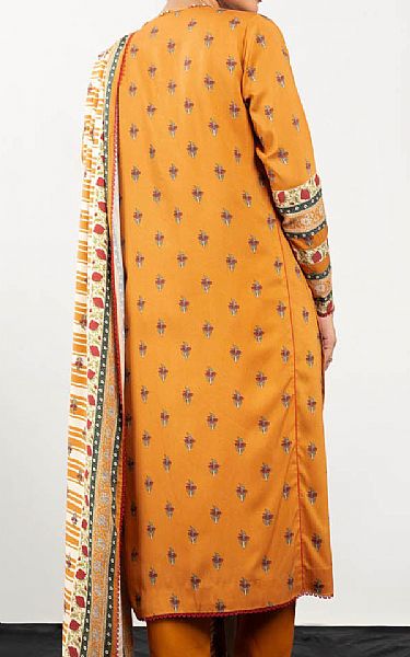Alkaram Mustard Viscose Suit (2 Pcs) | Pakistani Winter Dresses- Image 2