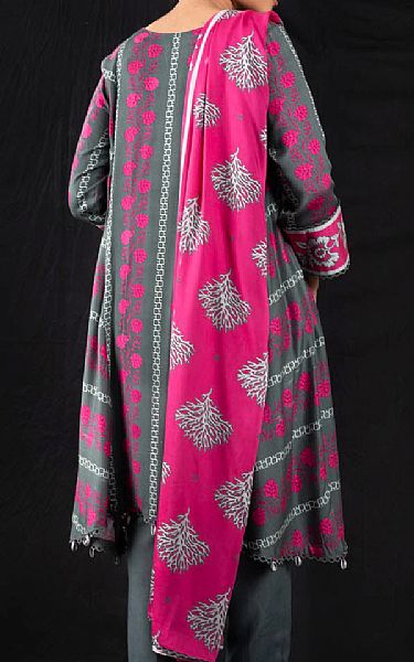 Alkaram Slate Grey Viscose Suit (2 Pcs) | Pakistani Winter Dresses- Image 2