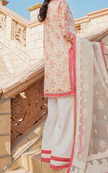 Alkaram White Organza Suit | Pakistani Embroidered Chiffon Dresses- Image 2