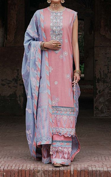 Alkaram Tea Rose Slub Suit | Pakistani Lawn Suits- Image 1