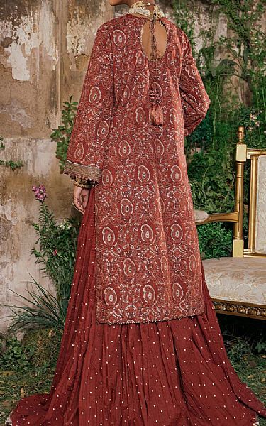Alkaram Red Cambric Suit (2 Pcs) | Pakistani Lawn Suits- Image 2