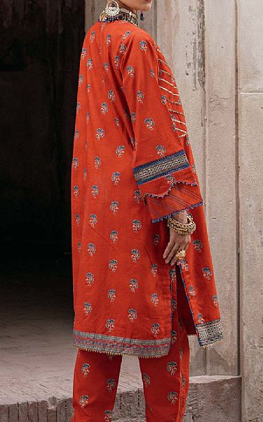 Alkaram Bright Orange Cambric Suit (2 Pcs) | Pakistani Lawn Dress in USA- Image 2