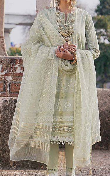 Alkaram Ash White Slub Suit | Pakistani Lawn Suits- Image 1