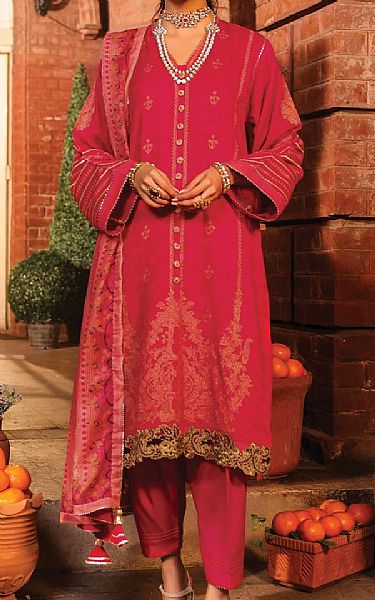 Alkaram Magenta Jacquard Suit | Pakistani Lawn Suits- Image 1