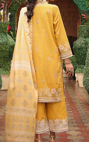 Alkaram Golden Yellow Slub Suit (2 Pcs) | Pakistani Lawn Suits- Image 2