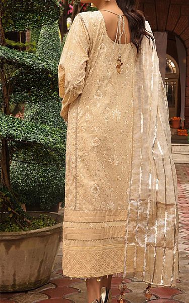 Alkaram Ivory Slub Suit | Pakistani Lawn Suits- Image 2