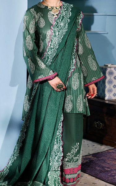 Almirah Emerald Green Dobby Suit | Pakistani Winter Dresses in USA- Image 2