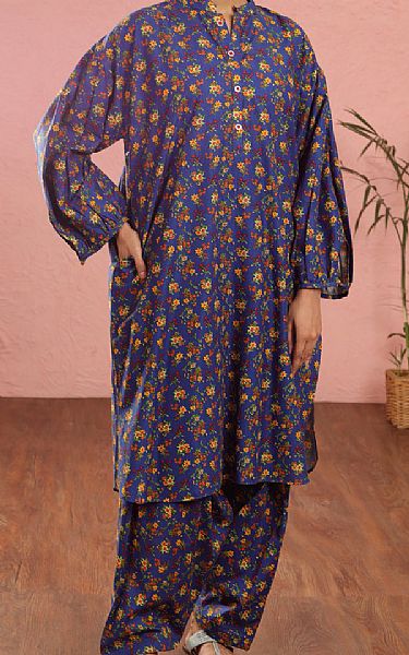 Almirah Blueberry Cambric Suit (2 pcs) | Pakistani Winter Dresses in USA- Image 1