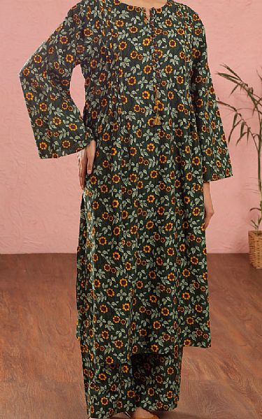 Almirah Dark Green Cambric Suit (2 pcs) | Pakistani Winter Dresses in USA- Image 1