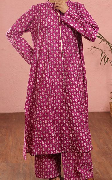 Almirah Raspberry Rose Cambric Suit (2 pcs) | Pakistani Winter Dresses in USA- Image 1