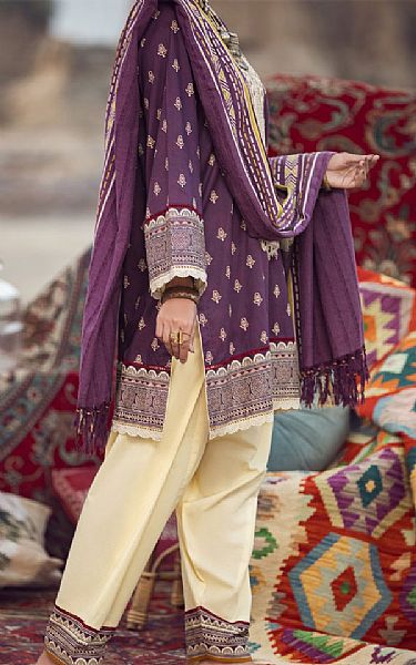 Almirah Plum Cambric Suit | Pakistani Dresses in USA- Image 2