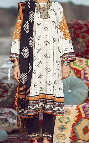 Almirah White Cambric Suit | Pakistani Dresses in USA- Image 1