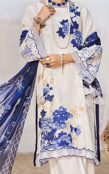 Almirah Off-white Khaddar Suit | Pakistani Dresses in USA- Image 1