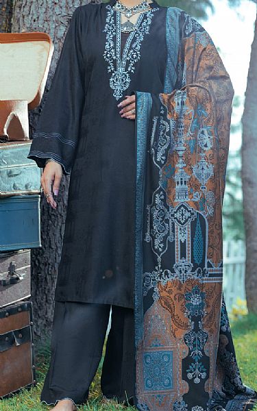 Almirah Black Yarn Dyed Suit | Pakistani Winter Dresses- Image 1