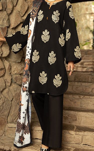 Almirah Black Yarn Dyed Suit | Pakistani Winter Dresses- Image 1