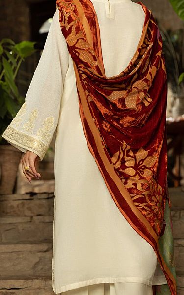 Almirah White Linen Suit | Pakistani Winter Dresses- Image 2