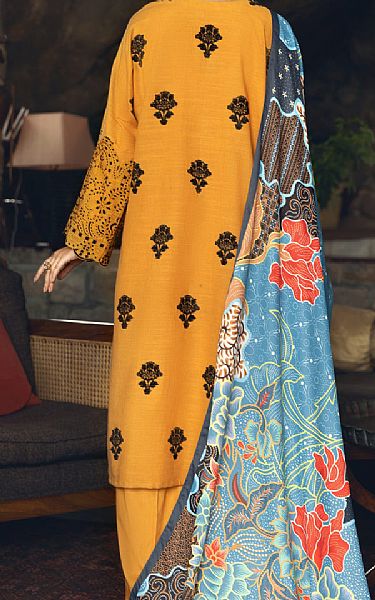 Almirah Mustard Yarn Dyed Suit | Pakistani Winter Dresses- Image 2
