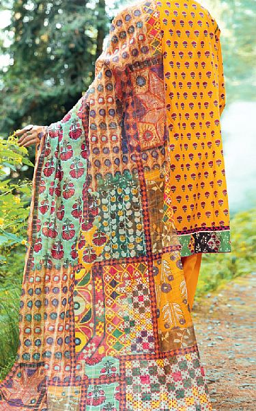 Almirah Mustard Cambric Suit | Pakistani Winter Dresses- Image 2